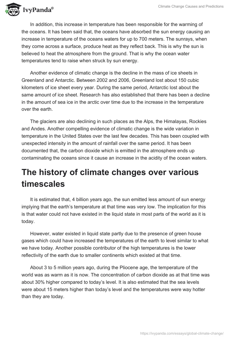 Climate Change Causes and Predictions. Page 2