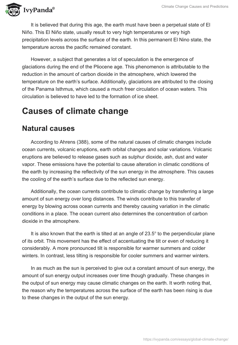 Climate Change Causes and Predictions. Page 3