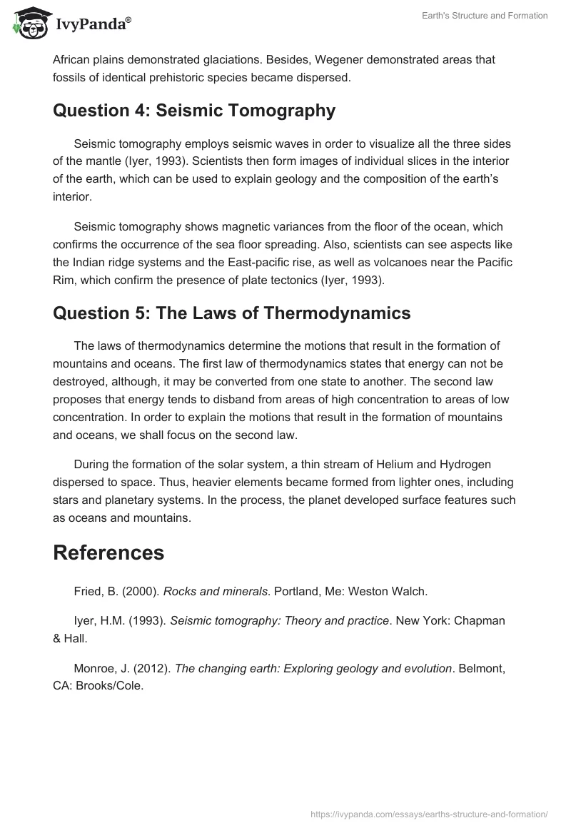 Earth's Structure and Formation. Page 3