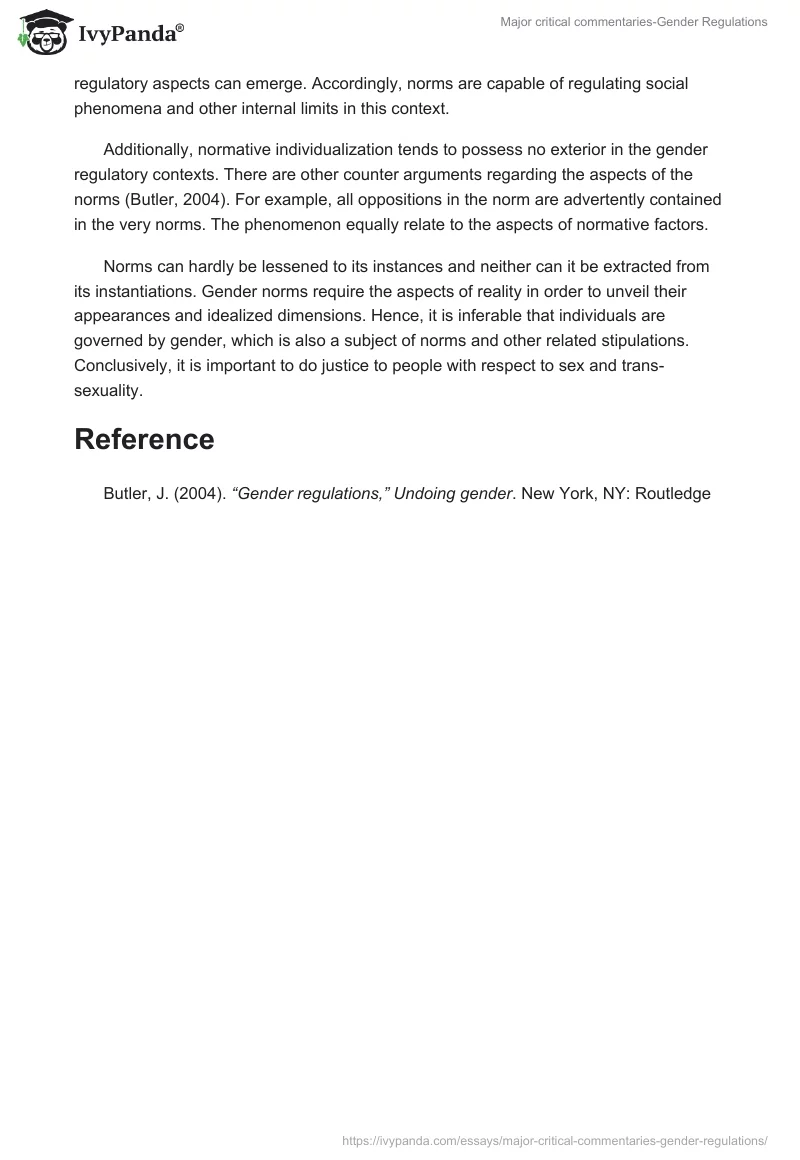 Major critical commentaries-Gender Regulations. Page 3