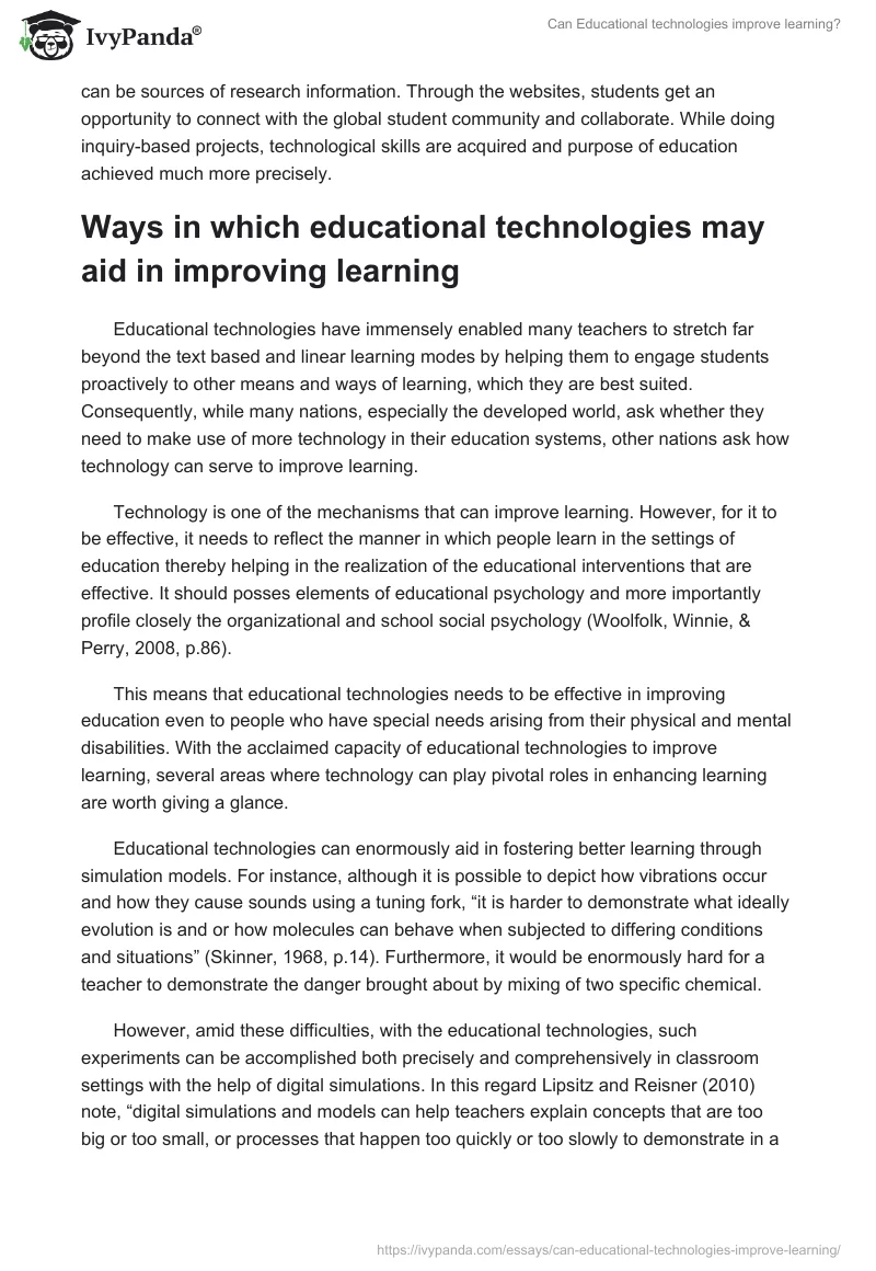 Can Educational technologies improve learning?. Page 3
