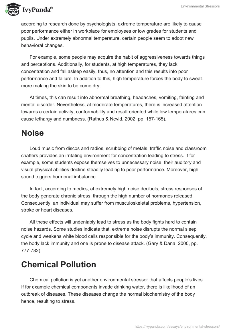 Environmental Stressors. Page 2