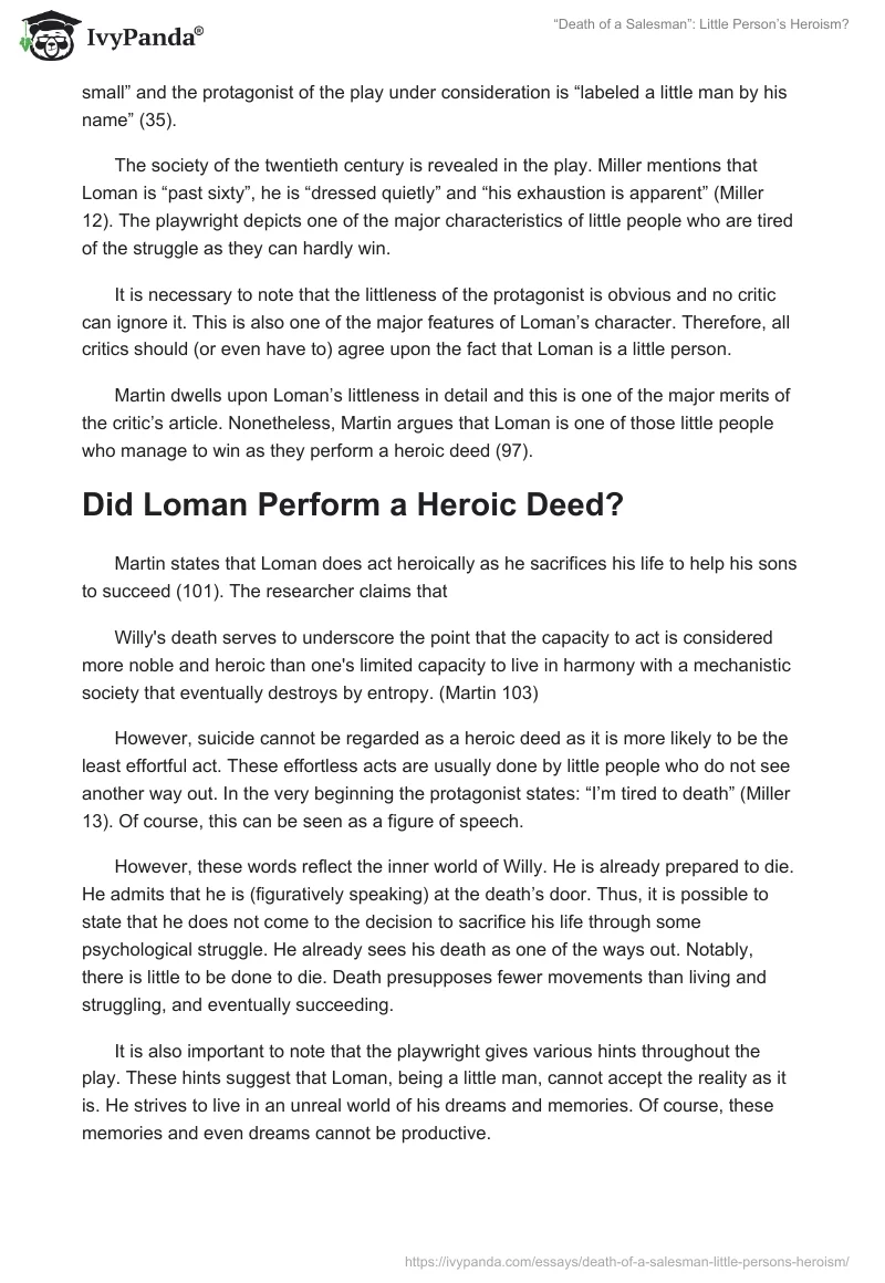 “Death of a Salesman”: Little Person’s Heroism?. Page 2
