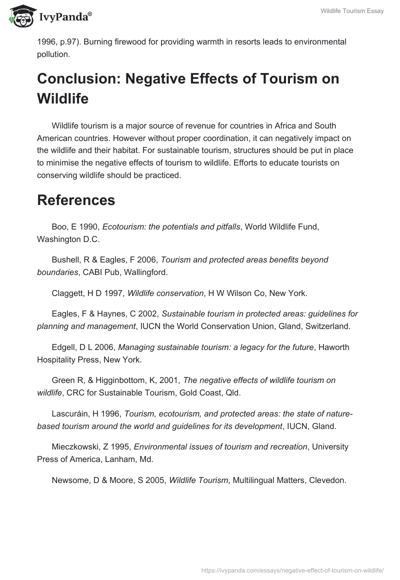 Wildlife Tourism Essay. Page 4