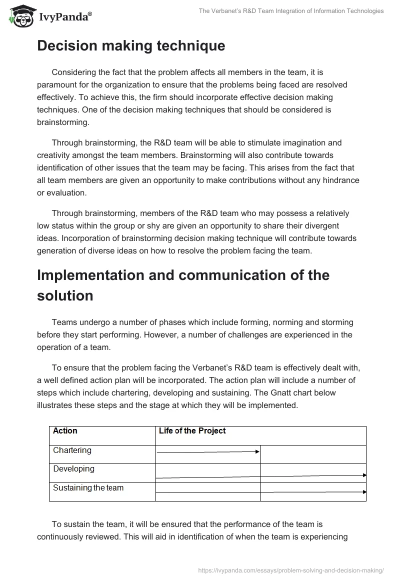 The Verbanet’s R&D Team Integration of Information Technologies. Page 5