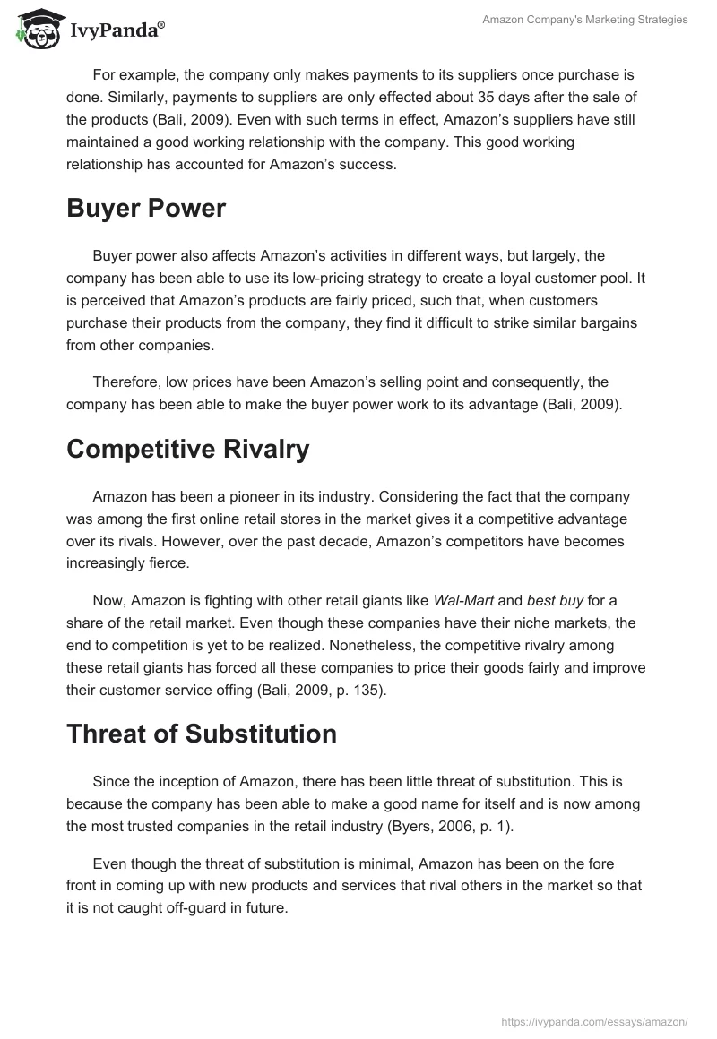 Amazon Company's Marketing Strategies. Page 2