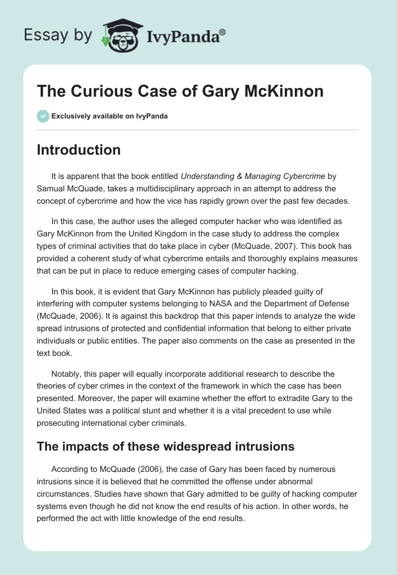 The Curious Case of Gary McKinnon. Page 1