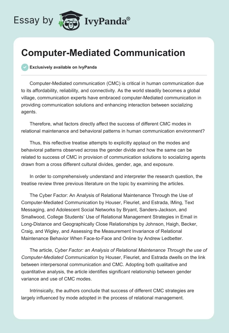 Computer-Mediated Communication. Page 1