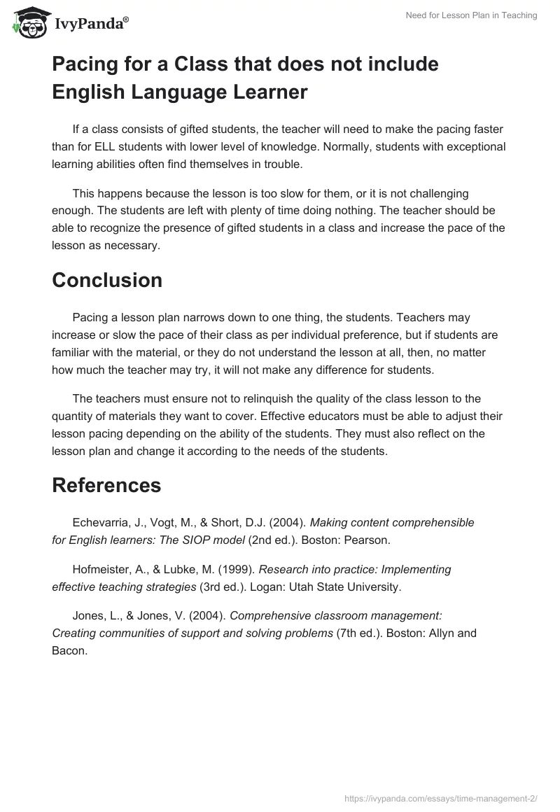 Need for Lesson Plan in Teaching. Page 3