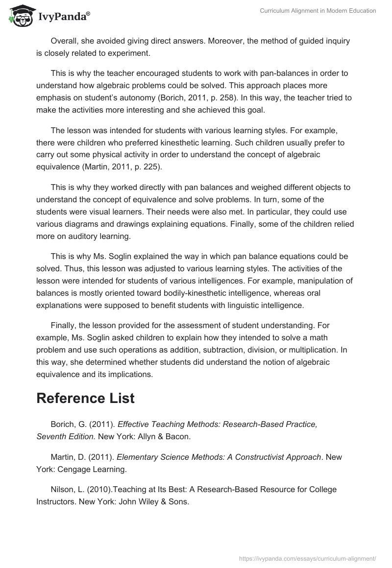 Curriculum Alignment in Modern Education. Page 2