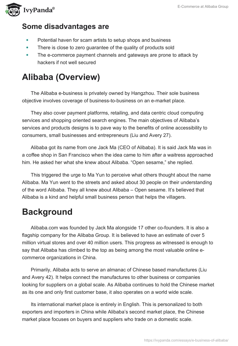 E-Commerce at Alibaba Group. Page 2