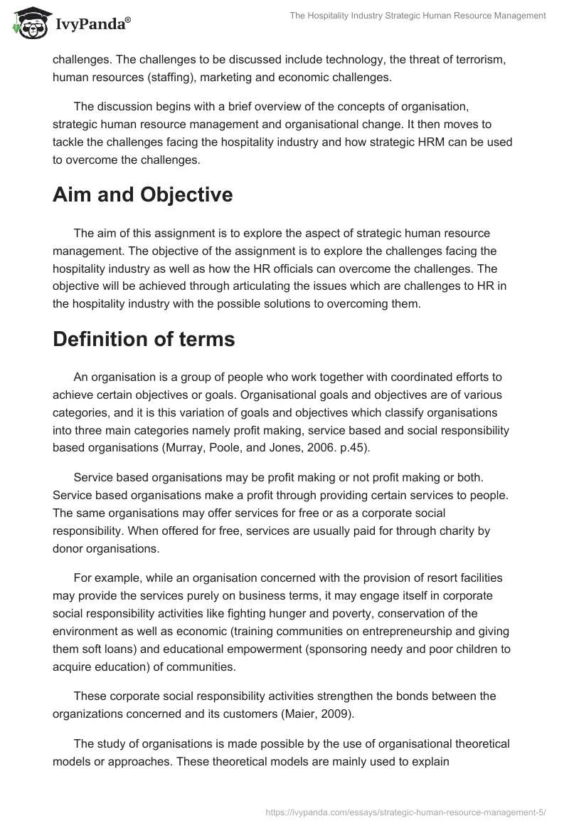 The Hospitality Industry Strategic Human Resource Management. Page 2