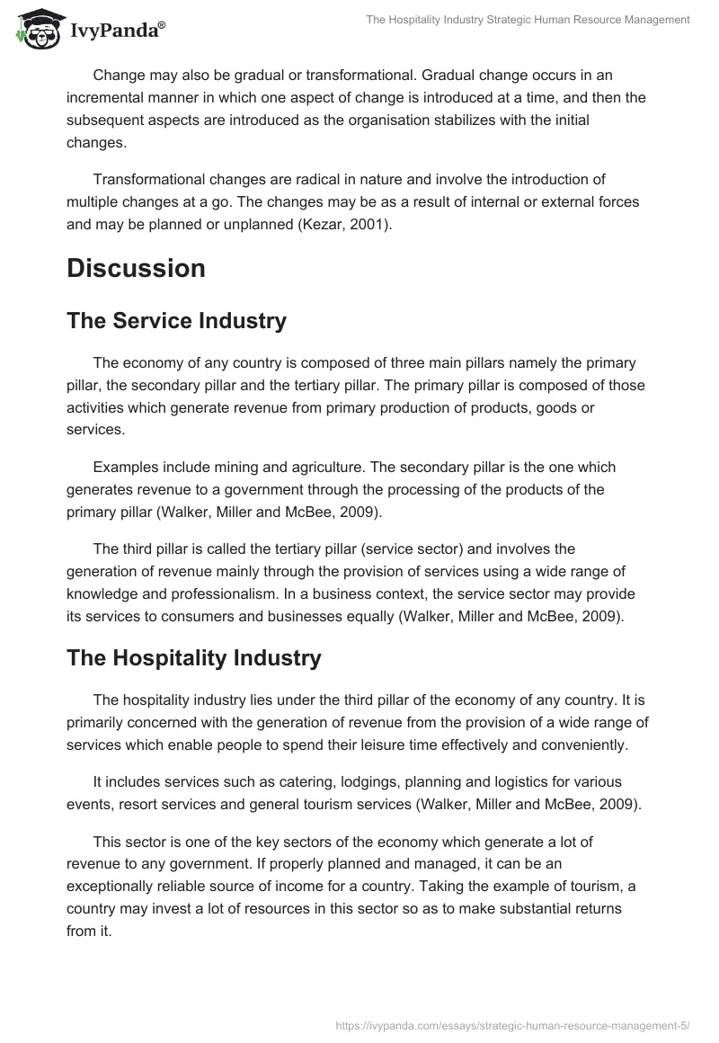 The Hospitality Industry Strategic Human Resource Management. Page 4