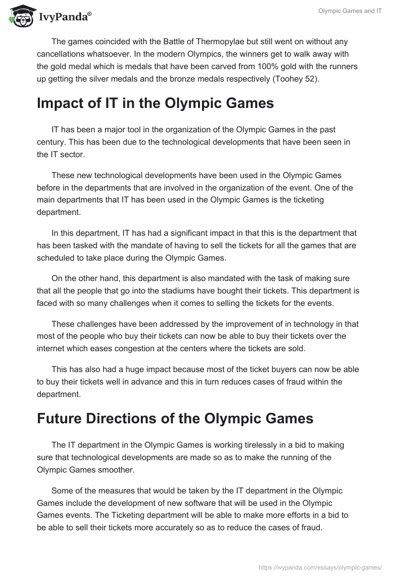 Olympic Games and IT. Page 2