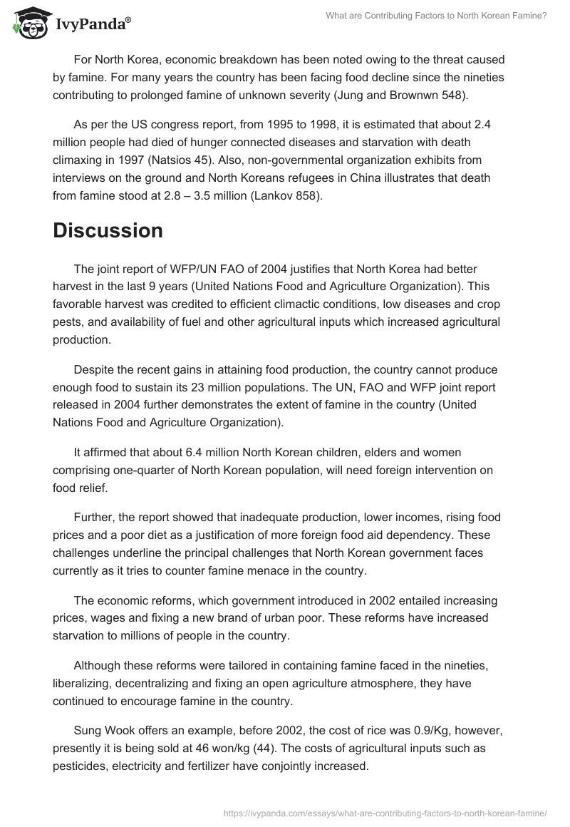 What are Contributing Factors to North Korean Famine?. Page 2
