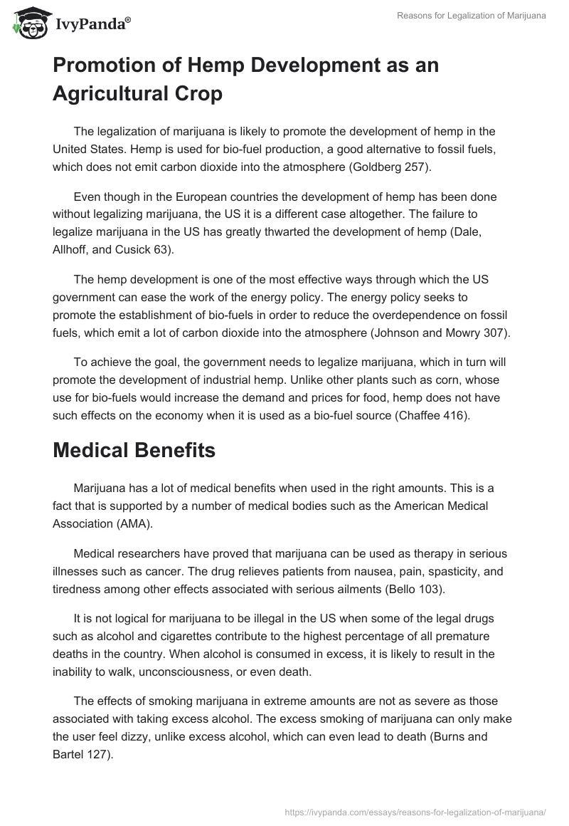 Reasons for Legalization of Marijuana. Page 3