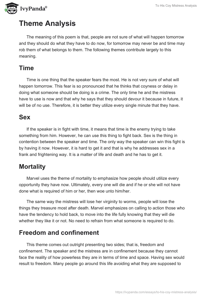To His Coy Mistress Analysis. Page 4