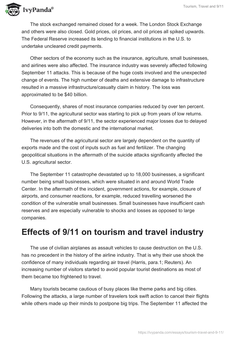 Tourism, Travel and 9/11. Page 2