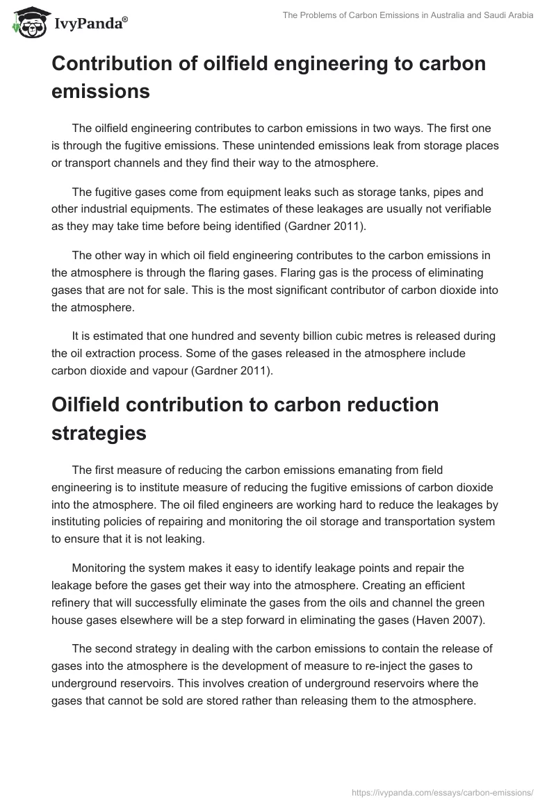 The Problems of Carbon Emissions in Australia and Saudi Arabia. Page 4
