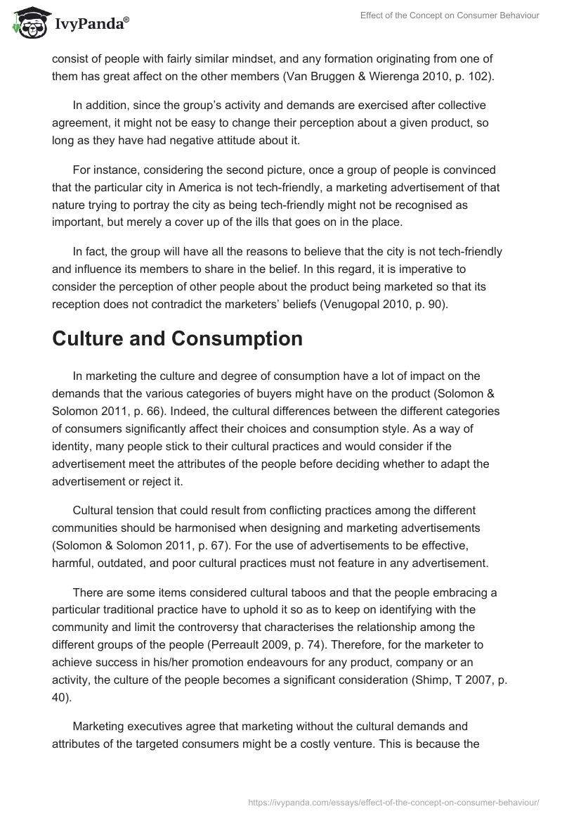 Effect of the Concept on Consumer Behaviour. Page 3