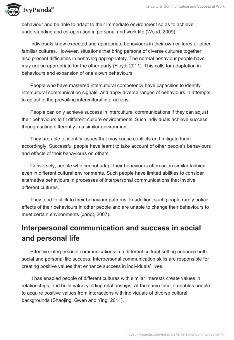 Intercultural Communication and Success at Work. Page 4
