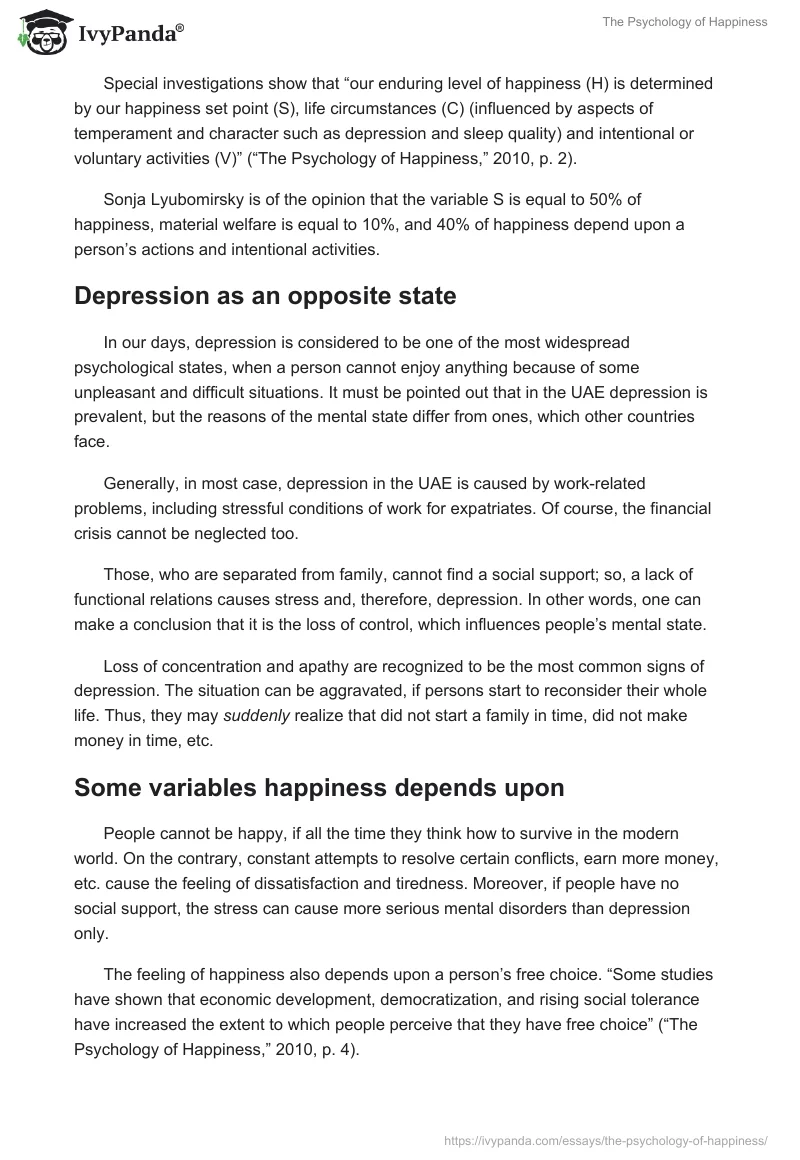 The Psychology of Happiness. Page 2
