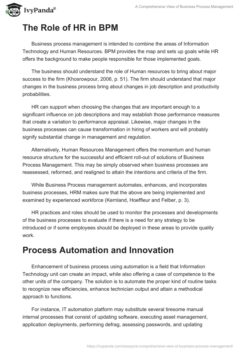 A Comprehensive View of Business Process Management. Page 5