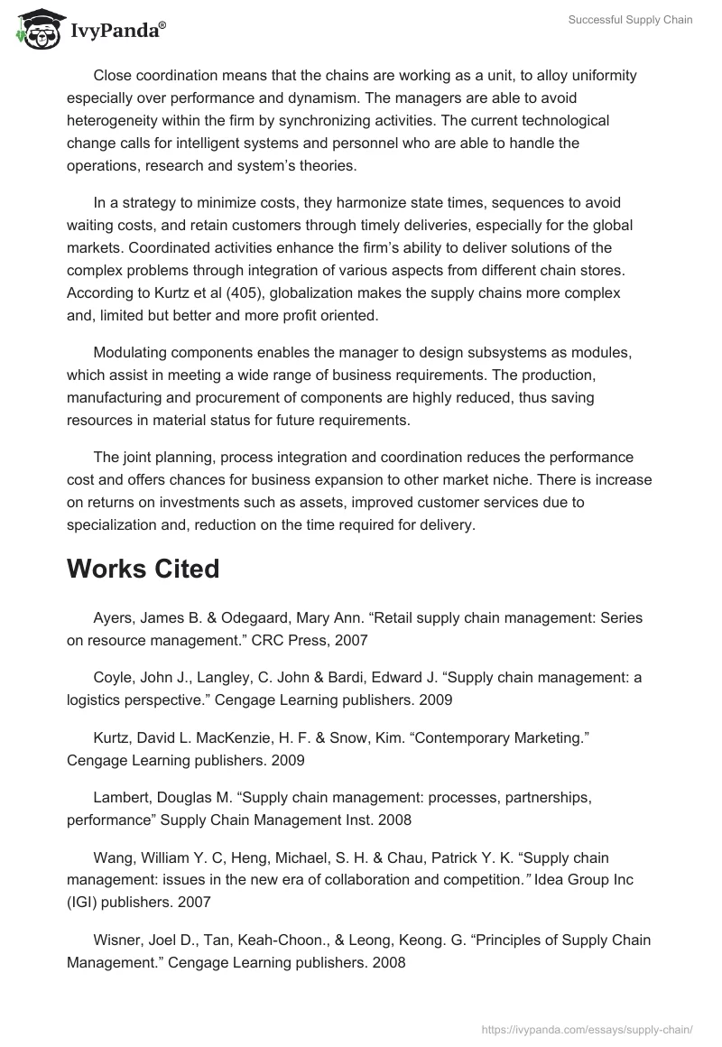 Successful Supply Chain. Page 3