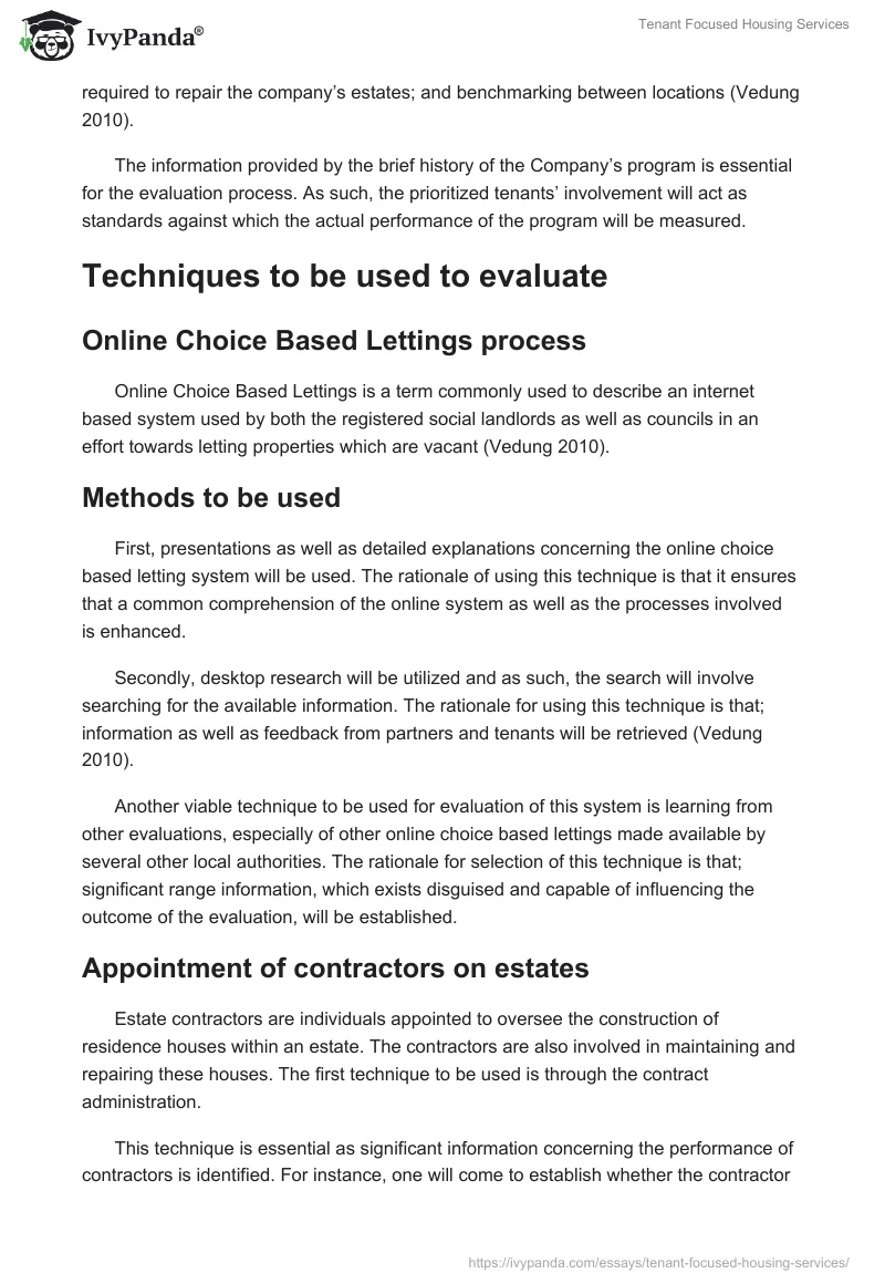 Tenant Focused Housing Services. Page 4