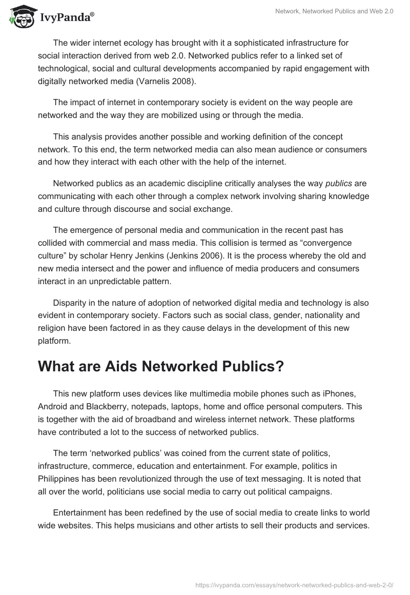 Network, Networked Publics and Web 2.0. Page 5