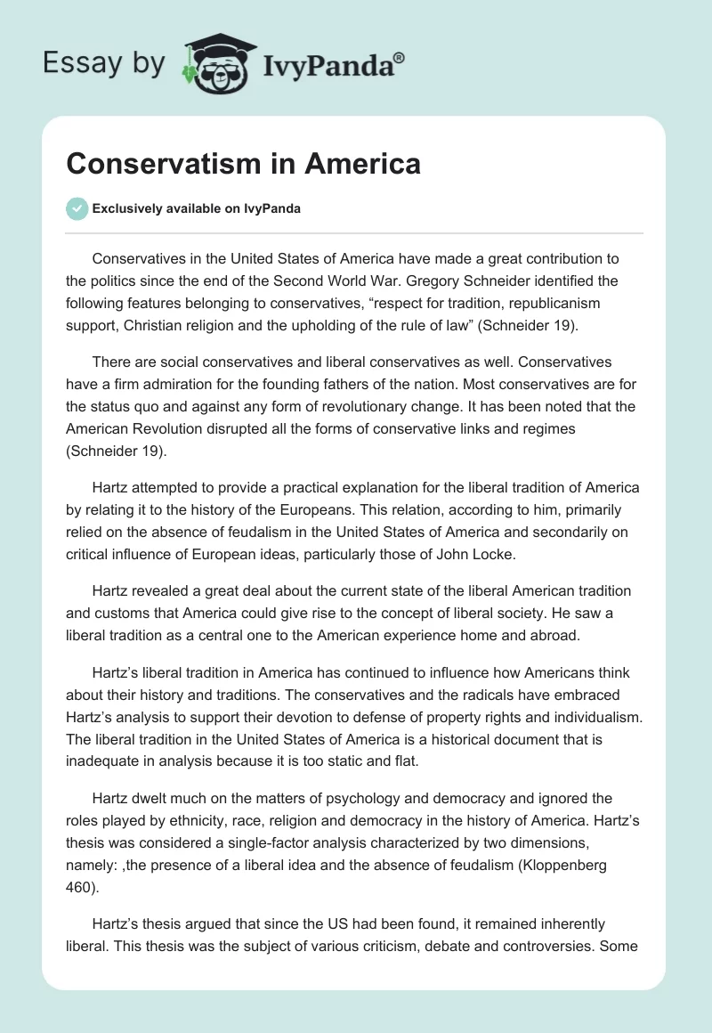 Conservatism in America. Page 1