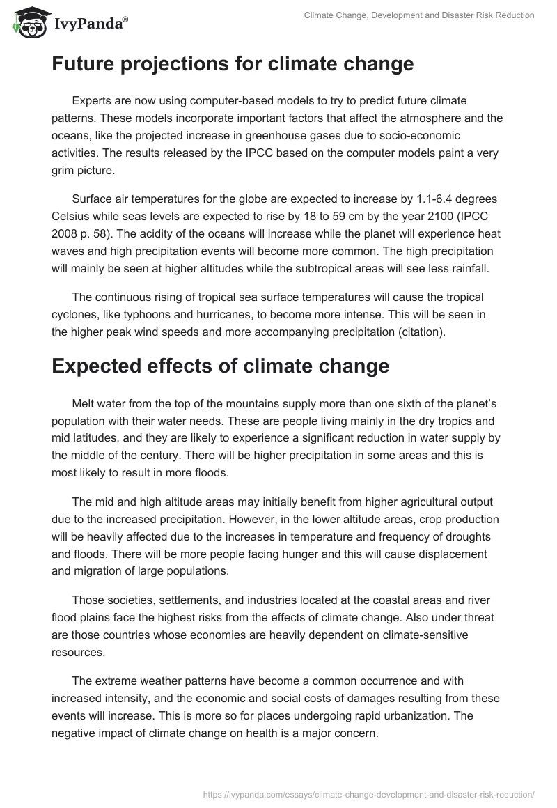 Climate Change, Development and Disaster Risk Reduction. Page 4