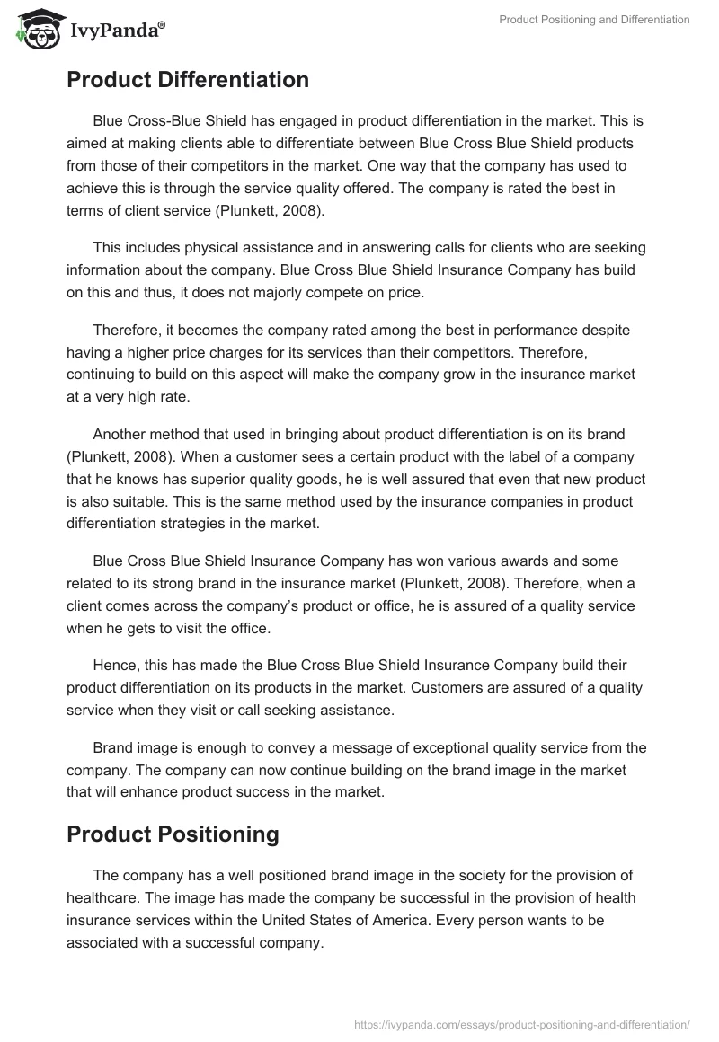 Product Positioning and Differentiation. Page 2