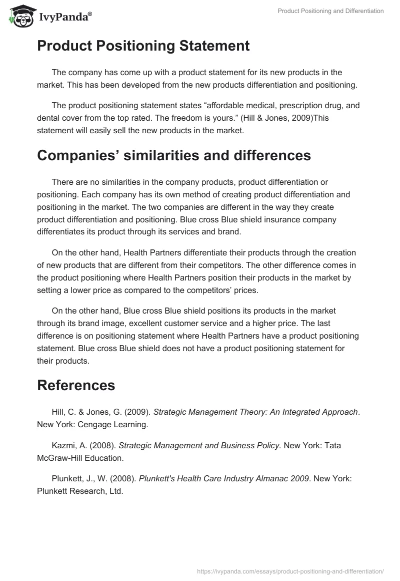 Product Positioning and Differentiation. Page 5