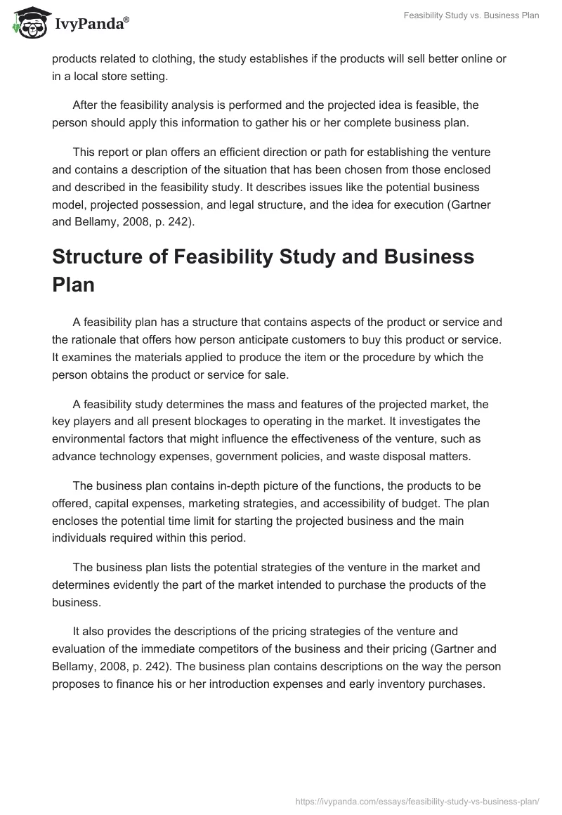 Feasibility Study vs. Business Plan. Page 2