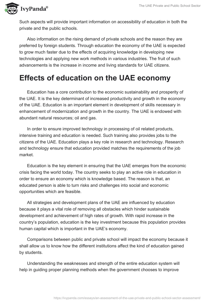 The UAE Private and Public School Sector. Page 2