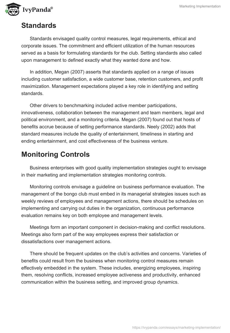 Marketing Implementation. Page 4