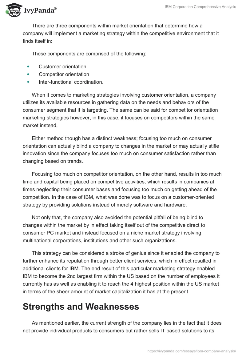 IBM Corporation Comprehensive Analysis. Page 4