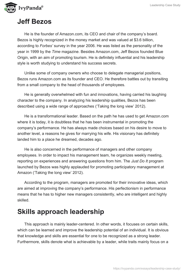 Leadership Case Study. Page 5