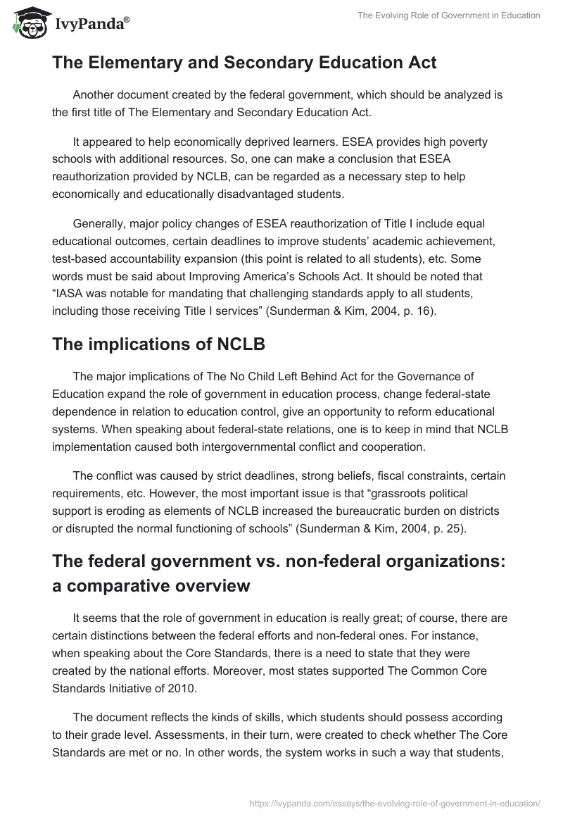 The Evolving Role of Government in Education. Page 3