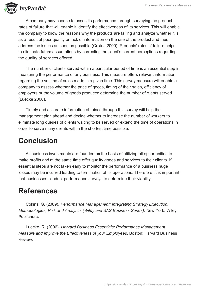 Business Performance Measures. Page 4