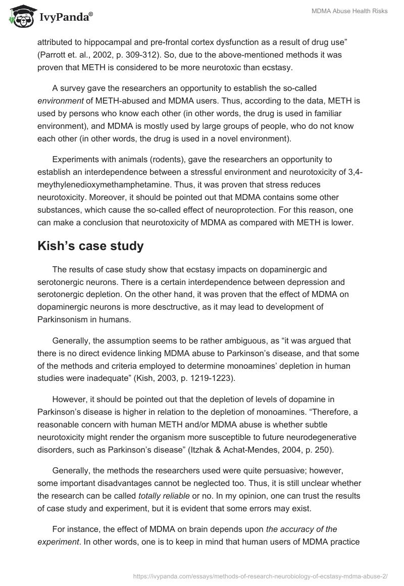 MDMA Abuse Health Risks. Page 3
