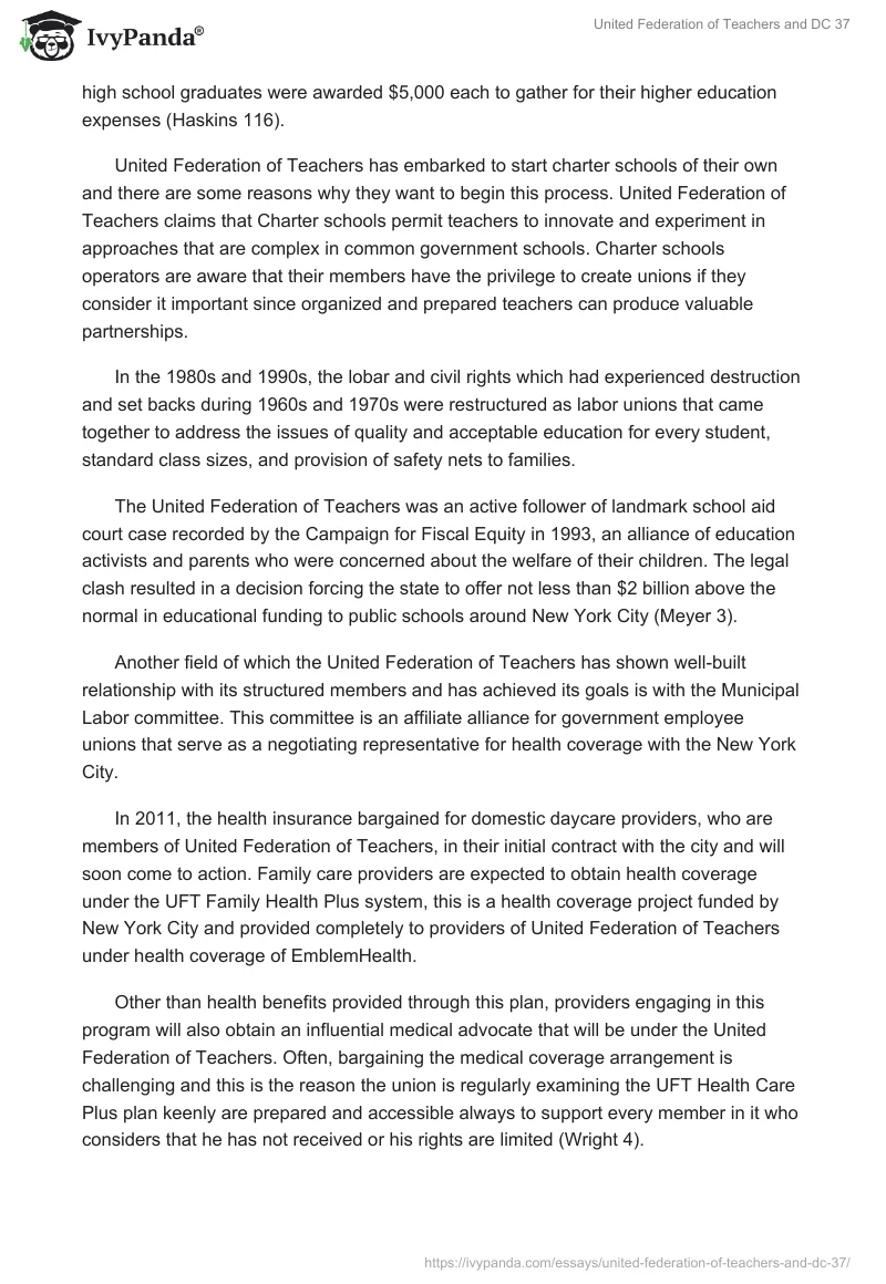 United Federation of Teachers and DC 37. Page 3
