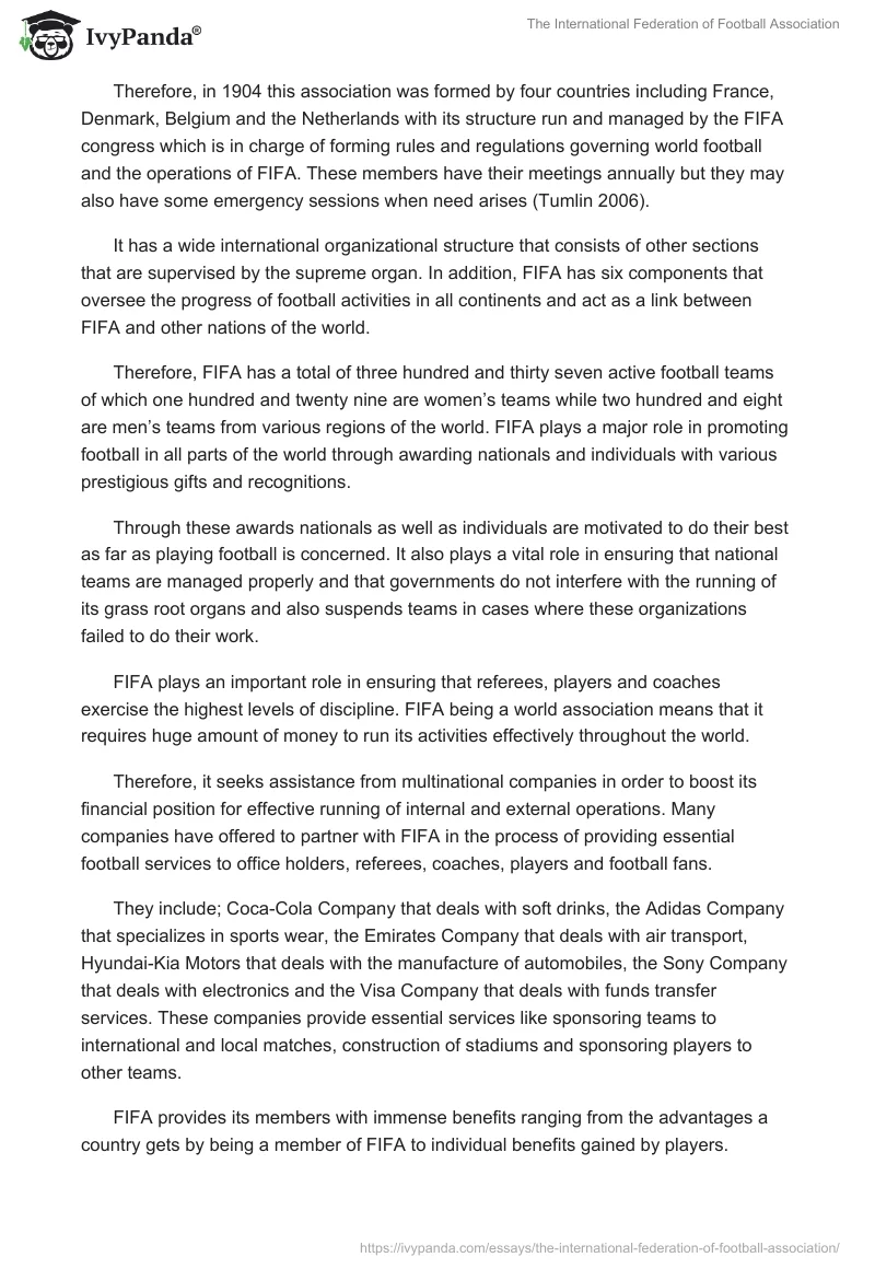 The International Federation of Football Association. Page 2