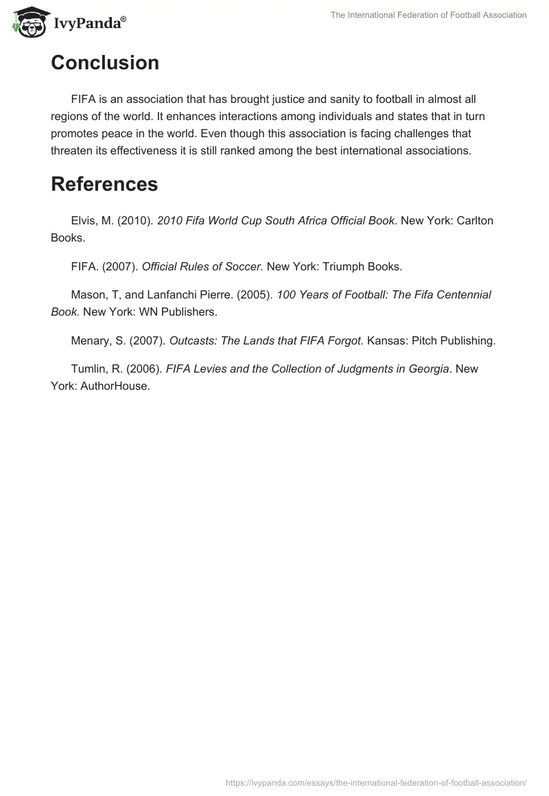 The International Federation of Football Association. Page 5