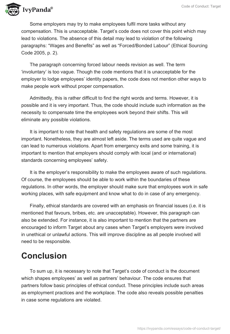 Code of Conduct: Target. Page 3