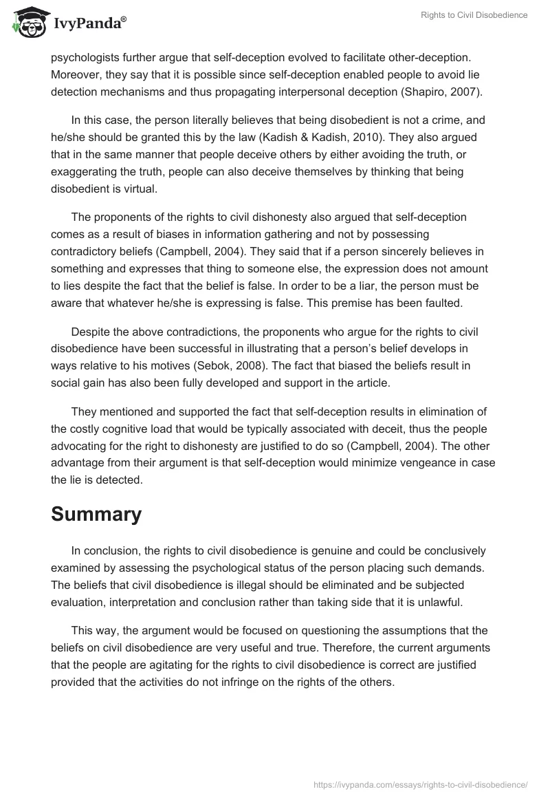 Rights to Civil Disobedience. Page 5