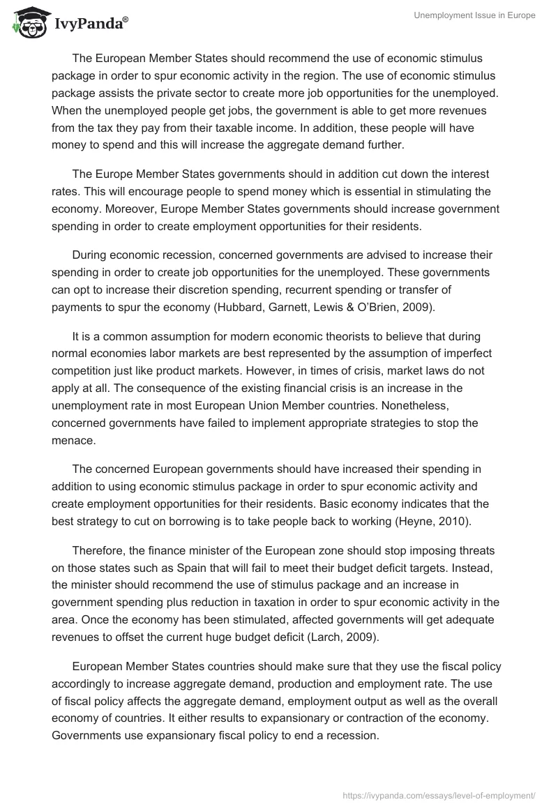 Unemployment Issue in Europe. Page 2
