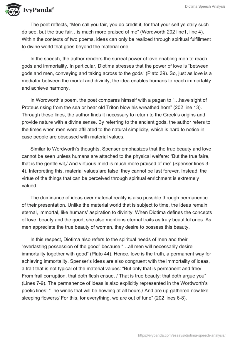 Diotima Speech Analysis. Page 2