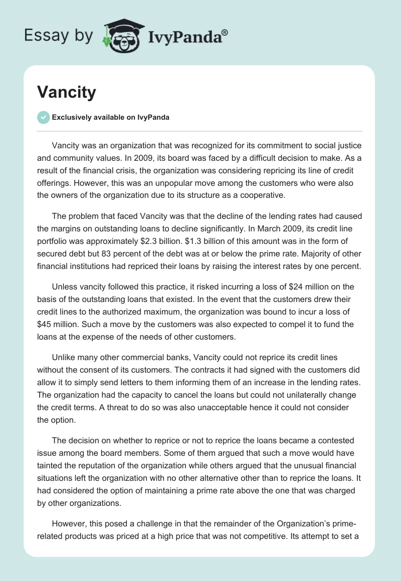 Vancity. Page 1
